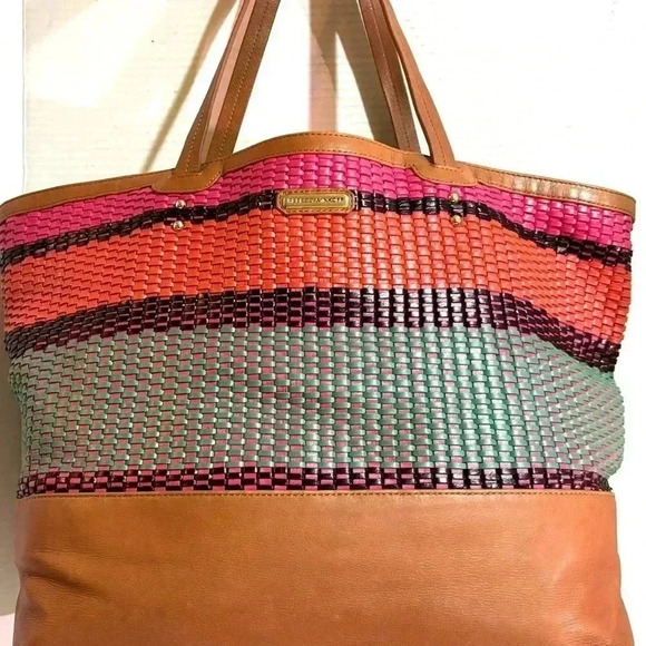 Rebecca  minkoff toki multi colored bold tote handbag - Picture 2 of 11